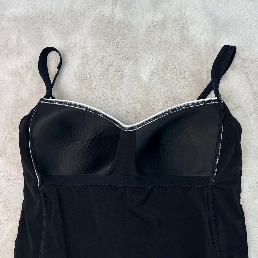 NIPTUCK Swimsuit One Piece Size US 12 Black Slimming Skirt Peplum Built in Bra - Picture 12 of 15